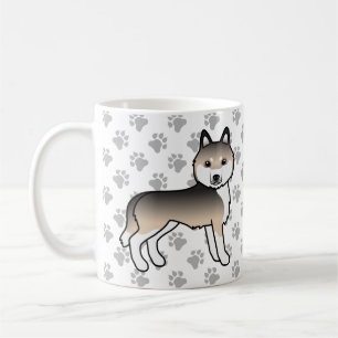 Sable Sibirischer Husky Cartoon Hund & Pfoten Kaffeetasse