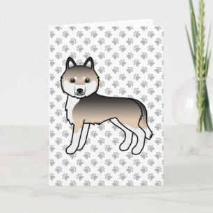 Sable Sibirischer Husky Süße Cartoon-Hundekarte Karte