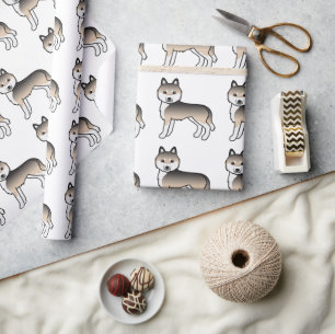 Sable Sibirischer Husky Süßes Hundemuster Geschenkpapier