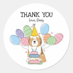 Sable Tibetan Terrier Birthday Favor Tags Sticker
