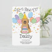 Sable Tibeter Terrier Dog Birthday Party Einladung (Stehend Vorderseite)