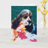 Sable white Cocker Spanel Karte (Gelbe Blume)