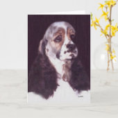Sable/White Cocker Spanisch Grußkarte Karte (Gelbe Blume)