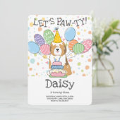 Sable White Tibeter Terrier Dog Birthday Party Einladung (Stehend Vorderseite)