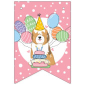 Sable White Tibeter Terrier Dog Birthday Party Wimpelkette (Erste Fahne)