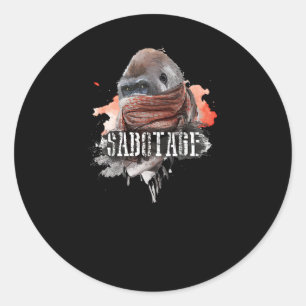 Sabotage Runder Aufkleber