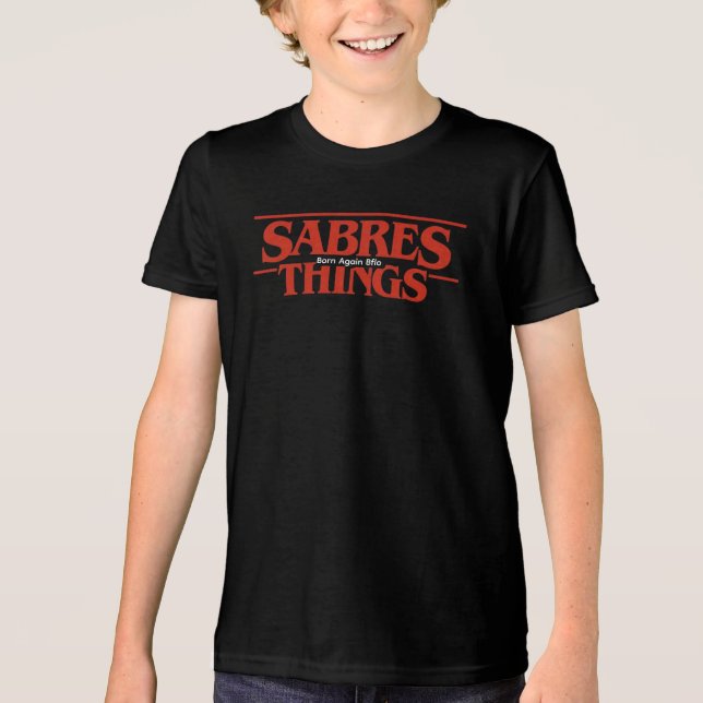 Sabres Wiedergeborene Bflo-Dinge Tri-Blend Shirt (Vorderseite)