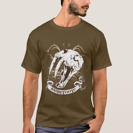 Sabretooth Schädel Ver 1 T-Shirt (Vorderseite)