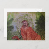 Sabretooth Tiger with Oak Leaf Crown Postkarte (Vorne/Hinten)