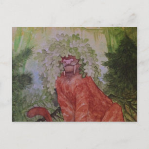 Sabretooth Tiger with Oak Leaf Crown Postkarte
