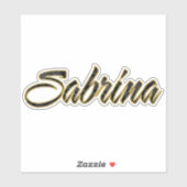 Sabrina black gold Lettering Aufkleber Sticker (Blatt)