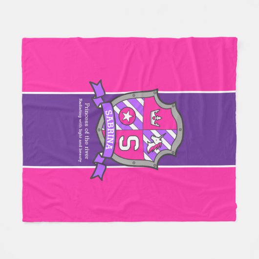 Sabrina Buchstabe S Name bedeutet Schild pink lila Fleecedecke (Vorderseite (Horizontal))