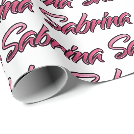 Sabrina faded pink personalisiertes Geschenkpapier (Rolleneckpunkt)