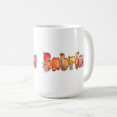 Sabrina - Floral and Bee Design Mug Kaffeetasse (VorderseiteRechts)