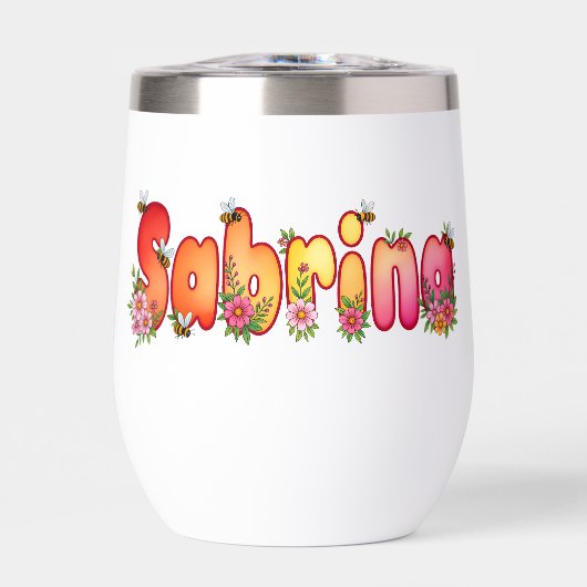 Sabrina - Floral and Bee Design Water Thumbler (Vorderseite)