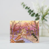 Sabrina - Herbstmermaid Postkarte (Stehend Vorderseite)