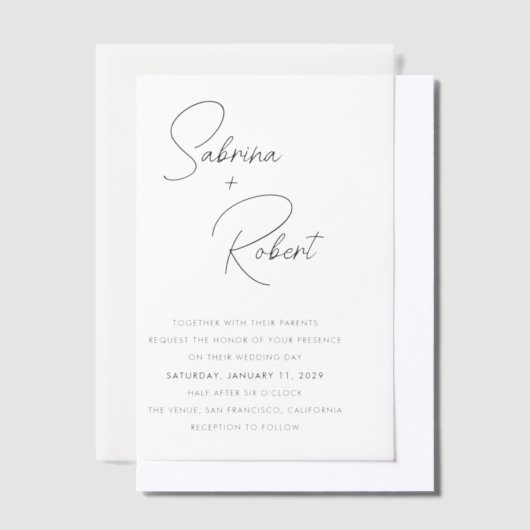 Sabrina Modern Wedding Einladung (Versetzt)
