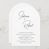 Sabrina Modern Wedding Einladung (Vorne/Hinten)