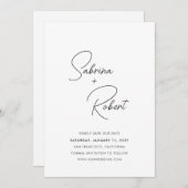 Sabrina Modern Wedding Save The Date (Vorne/Hinten)