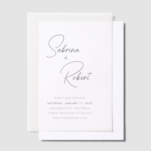 Sabrina Moderne Hochzeit retten das Datum Pergament Einladungen (Versetzt)