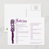 Sabrina Postkarte (Vorne/Hinten)