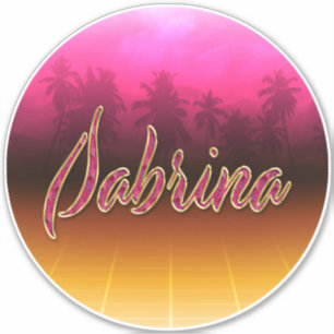 Sabrina Vorname Name golden pink Aufkleber Sticker