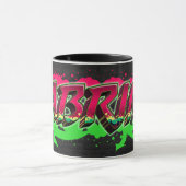 Sabrina Vorname Name Graffiti red green Tasse (Zentrum)