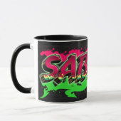Sabrina Vorname Name Graffiti red green Tasse (Links)