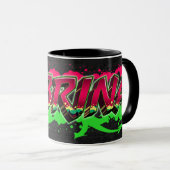 Sabrina Vorname Name Graffiti red green Tasse (VorderseiteRechts)