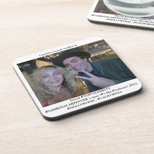 #SABRINACARPENTER #PRODUCER with #LAURAHGUILLEN Getränkeuntersetzer (Linke Seite)