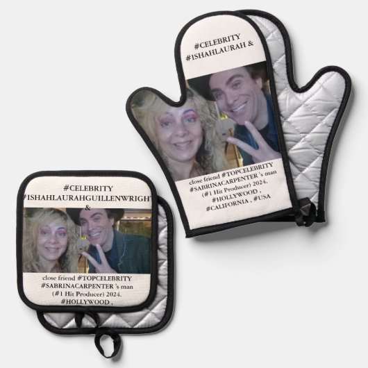 #SABRINACARPENTER #PRODUCER with #LAURAHGUILLEN Ofenhandschuh & Topflappen-Set (Vorderseite/Rückseite)