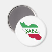 "SABZ" Iran Flag Map Magnet (Vorderseite/Rückseite)