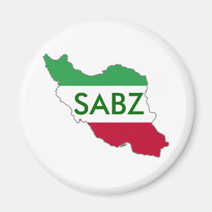 "SABZ" Iran Flag Map Magnet