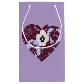 Sac Cadeau Saint-Valentin Cœur de Violettes Kleine Geschenktüte (Rückseite)