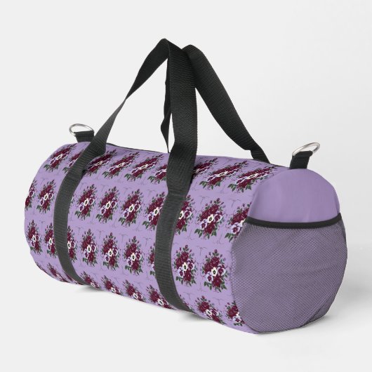 Sac de Sport à Motifs Bouquet de Violettes Duffle Bag (Rechte Ecke)