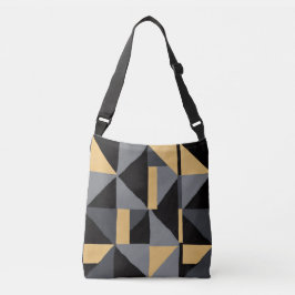 Sac fourre-tout Géométrique Noir, Gris et Or Tragetaschen Mit Langen Trägern
