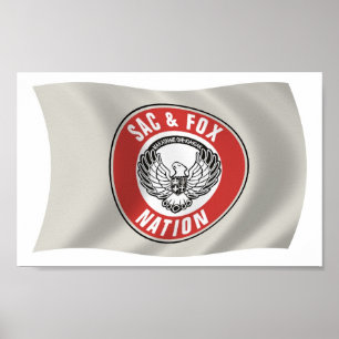 Sac & Fox Nation (Oklahoma) Flaggenposter Druck Poster