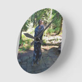 Sacagawea Statue, Fort Clatsop, Astoria, Oregon Runde Wanduhr (Winkel)