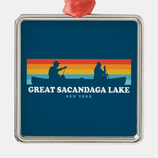 Sacandaga Lake New York Canoe Ornament Aus Metall (Vorne)