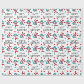 Sache 1 Sache 2 | Happy Birthday Geschenkpapier (Flach)