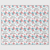 Sache 1 Sache 2 | Happy Birthday Geschenkpapier (Flach)