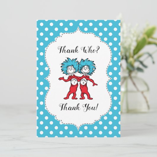 Sache 1 Sache 2 | Twins Baby Dusche Danke (Stehend Vorderseite)