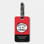 Sache eins zwei - das Prinzip aller Dinge Gepäckanhänger (Rückseite vertikal)