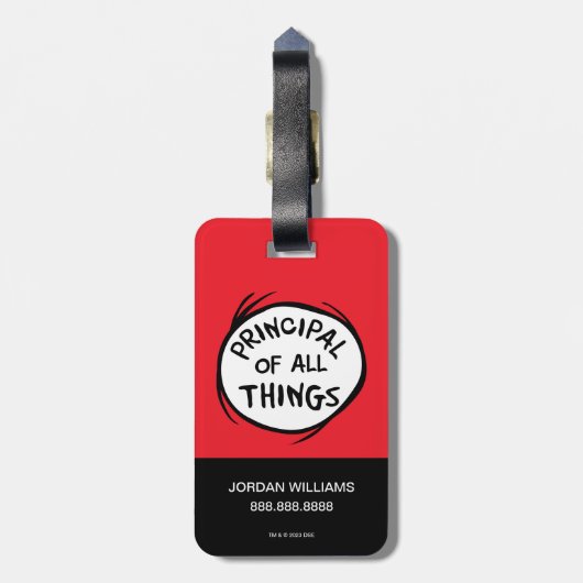 Sache eins zwei - das Prinzip aller Dinge Gepäckanhänger (Rückseite vertikal)