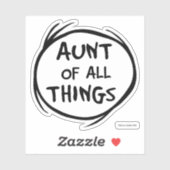 Sache eins zwei - Tante von allem Aufkleber (Blatt)