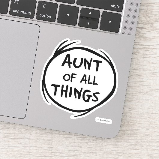 Sache eins zwei - Tante von allem Aufkleber (Detail)