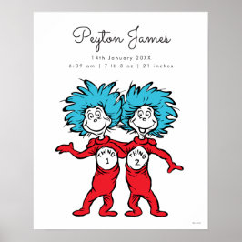 Sache eins zwei | Twins Baby Birth Stats Poster