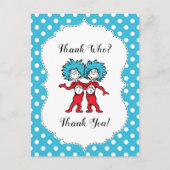 Sache eins zwei | Twins Baby Dusche Danke Postkarte (Vorderseite)