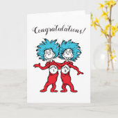 Sache eins zwei | Twins Baby gratuliert Karte (Gelbe Blume)