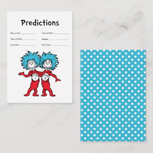 Sache eins zwei | Twins Baby Predictions Begleitkarte (Vorne/Hinten)